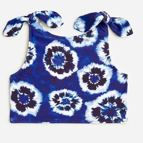 J Crew Shoulder Tie Bikini Top Girls Size 14‎ Tie Dye - Picture 1 of 6